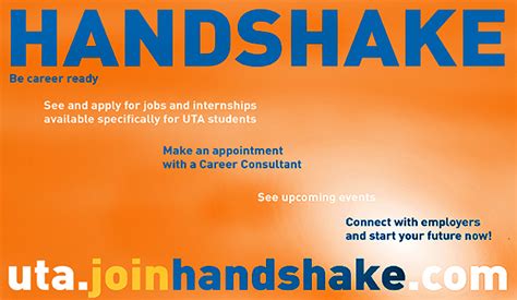 Launch the next step in your career. . Uta handshake